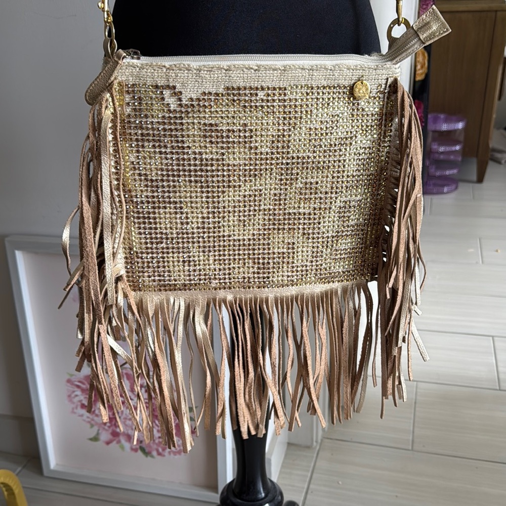 Luxchillas $450 Gold Fringe Crossbody Bag  Luxury